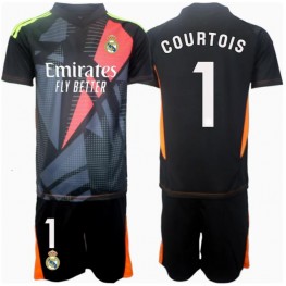 Real Madrid Thibaut Courtois #1 Keeper Uit tenue Kids 2024-25 Korte Mouw (+ Korte broeken)